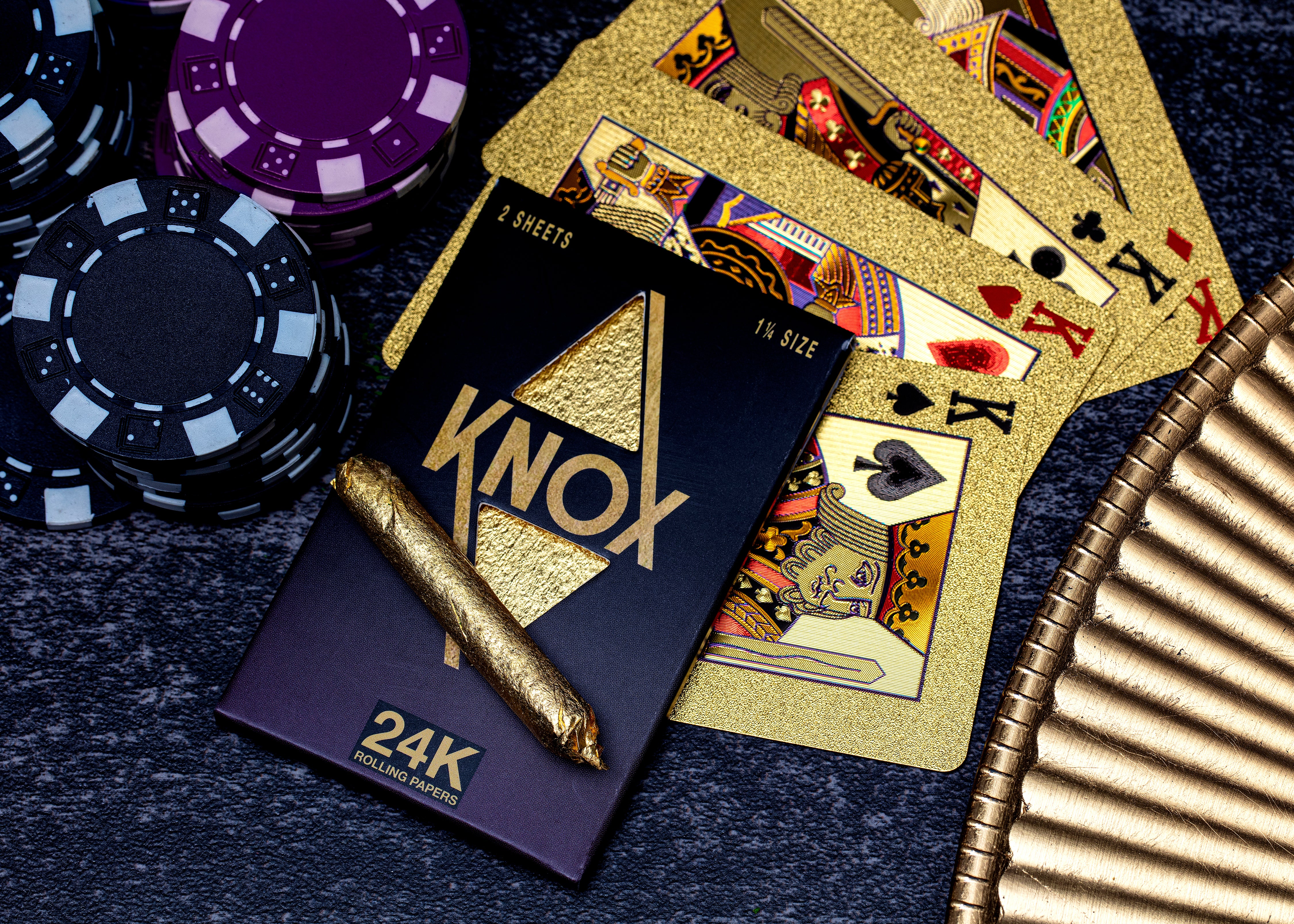 KNOX 24K Gold Rolling Paper Standard Size 2 Sheet Pack